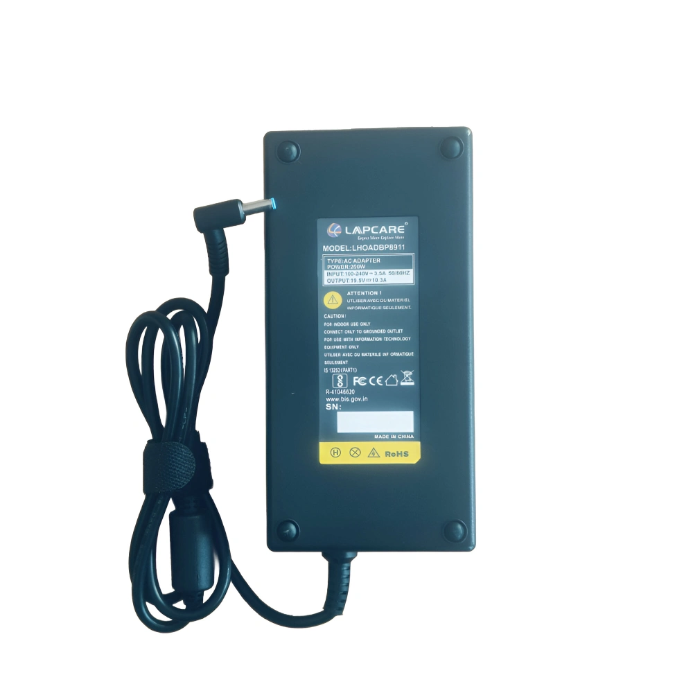 Lapcare Laptop Adapter Compatible For HP 200w | 19.5v/10.3a | 4.5mm x 3.0mm | Blue Pin view 2